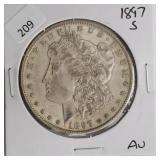 1897 S MORGAN DOLLAR  AU