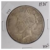 1935 PEACE DOLLAR  VF