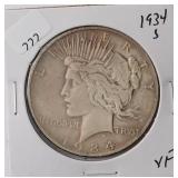 1934 S PEACE DOLLAR  VF
