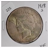 1928 S PEACE DOLLAR  VF