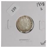 1898 S BARBER DIME  VF