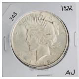 1922 PEACE DOLLAR  AU