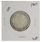 1907 BARBER QUARTER  VG