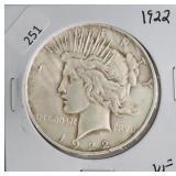 1922 PEACE DOLLAR  VF
