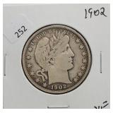1902 BARBER HALF DOLLAR  VF