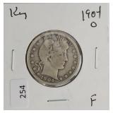 1904 O BARBER QUARTER  F