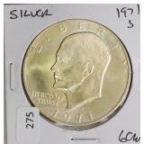 1971 S SILVER IKE DOLLAR  GEM