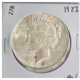 1923 PEACE DOLLAR AU