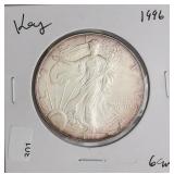 1996 SILVER EAGLE  GEM KEY DATE