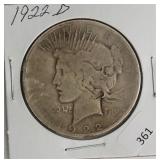 1922 D PEACE DOLLAR