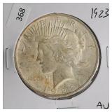 1923 PEACE DOLLAR  AU