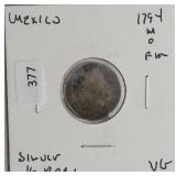 1794 MEXICO SILVER 1/2 REAL  VG