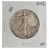 1943 WALKING HALF DOLLAR  XF