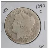 1890 O MORGAN DOLLAR CULL