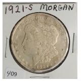 1921 S MORGAN DOLLAR  VG