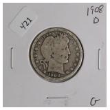1908 D BARBER QUARTER  G