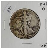 1941 WALKING HALF DOLLAR  VF