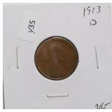 1913 D LINCOLN CENT  VG