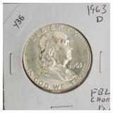 1963 D FRANKLIN HALF DOLLAR FBL CHOICE BU