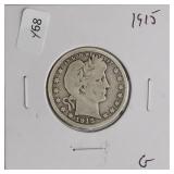 1915 BARBER QUARTER  G