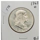 1963 D FRANKLIN HALF DOLLAR BU