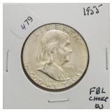 1955 FRANKLIN HALF DOLLAR FBL CHOICE BU