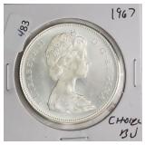 1967 CANADA SILVER DOLLAR CHOICE BU