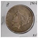 1924 PEACE DOLLAR  XF