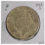 1922 S PEACE DOLLAR  XF