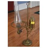 BRASS ELECTRIC STUDENT LAMP - MISSING SHADE