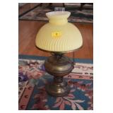 BRASS OIL LAMP CONVERTED TO ELECTRIC