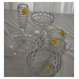 AMERICAN FOSTORIA: CREAM & SUGAR, DIVIDED BOWL,