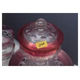 29 PCS. OF KINGS CROWN GLASSWARE: PLATES, SHERBETS