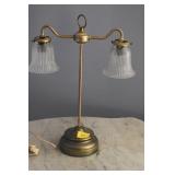 DOUBLE LIGHT ELECTRIC BRASS LAMP