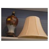 VINTAGE PAINTED LAMP - ELECTRIC - WITH SHADE