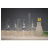 GROUPING: 13 GLASS CHIMNEY