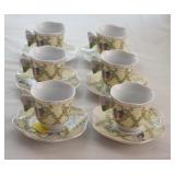 6 DEMITASSE CUPS AND SAUCERS BY CC&T