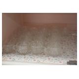 19 CRYSTAL PUNCH CUPS, ENGLISH STEAK KNIVES,