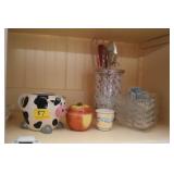 GROUPING: EVAN WILLIAMS DECANTER, CUT CRYSTAL BOWL