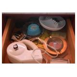 CONTENTS OF 3 DRAWERS: CAN OPENER, UTENSILS, ETC.