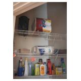 CONTENTS OF PANTRY: PAPER TOWELS, CLEANING SUPPLIE