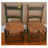 2 COUNTRY CHAIRS - WOVEN SEATS