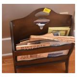 VINTAGE WOODEN MAGAZINE RACK