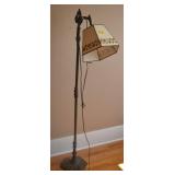 MILCAST WROUGHT IRON FLOOR LAMP WITH SHADE