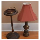 VINTAGE SMOKING STAND AND TABLE LAMP