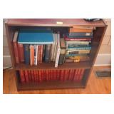 BOOKCASE WITH HARDBACK BOOKS, CD