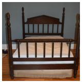 ANTIQUE MAHOGANY FULL SIZE BED WITH MATTRESS AND