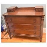 ANTIQUE MAHOGANY 3 DRAWER CHEST W/GLOVE DRAWERS