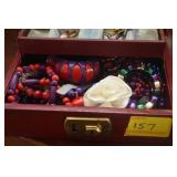 JEWELRY BOX WITH "RED HAT SOCIETY" JEWELRY