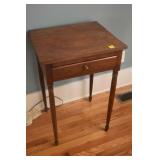 WALNUT ONE DRAWER NIGHT STAND - PEG CONSTRUCTION